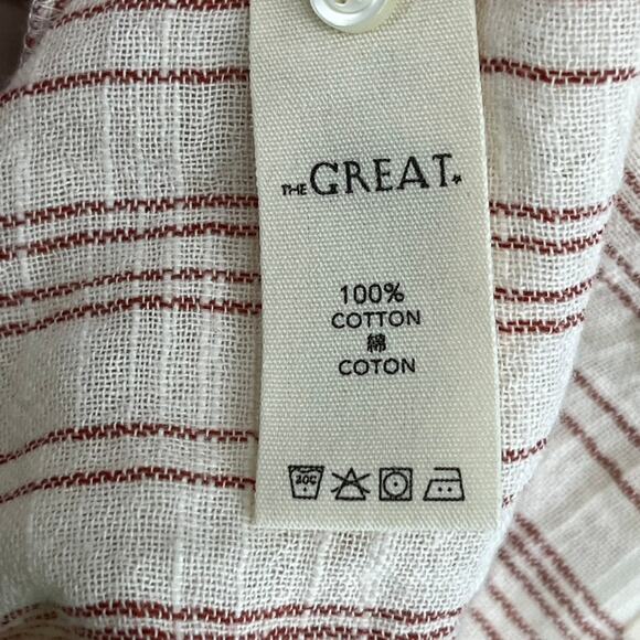 The Great Dress Prairie Tiered Striped Cotton Gauze Dress Medium 2 - Picture 9 of 10